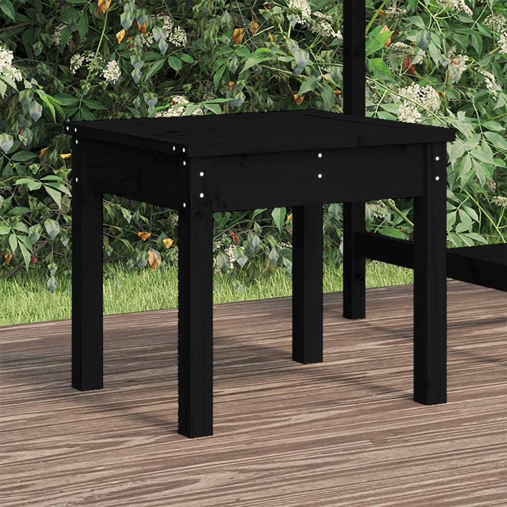 Havebænk 50x44x45 cm massivt fyrretræ sort