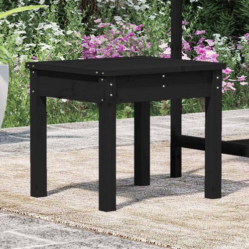 Havebænk 50x44x45 cm massivt fyrretræ sort