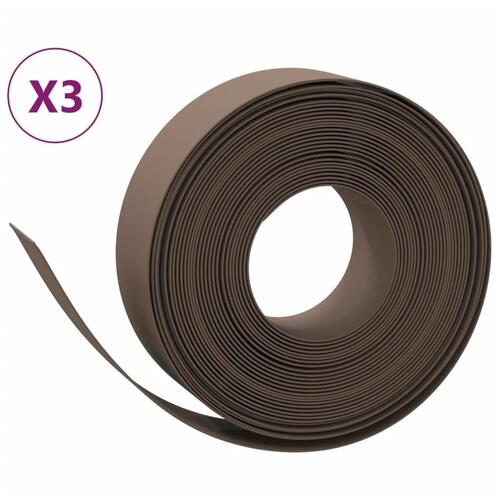Græskanter 3 stk. 10 m 15 cm polyethylen brun