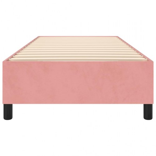 Boxspring sengeramme 80×200 cm i fløjl - lyserød