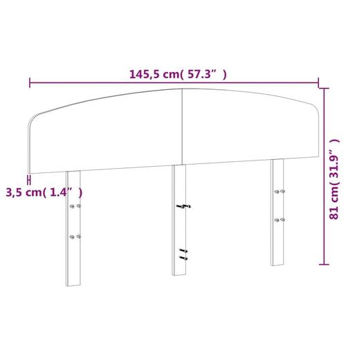 Sengegavl 140 cm massivt fyrretræ hvid