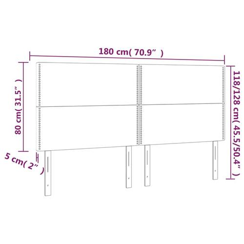 Sengegavl med LED-lys 180x5x118/128 cm kunstlæder grå