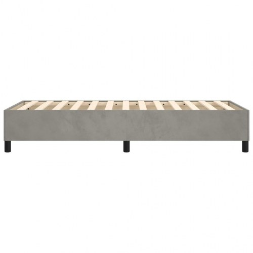 Boxspring sengeramme i fløjl - lysegrå 90×190 cm