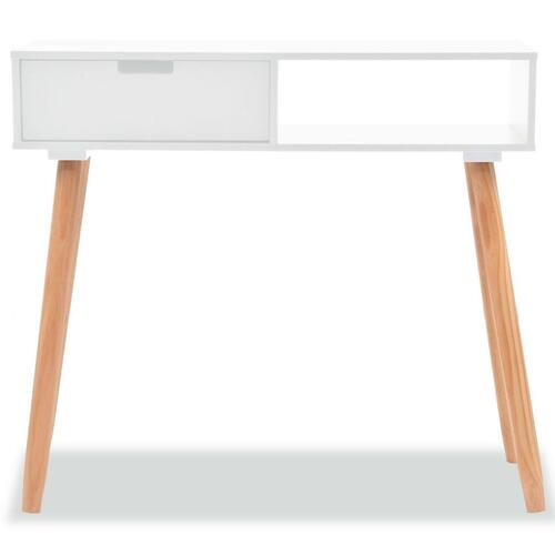 Konsolbord massivt fyrretræ 80 x 30 x 72 cm hvid