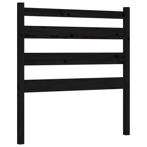 Sengeramme med sengegavl 100x200 cm massivt træ sort
