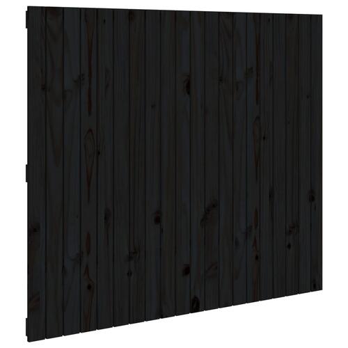 Sengegavl 127,5x3x110 cm massivt fyrretræ sort