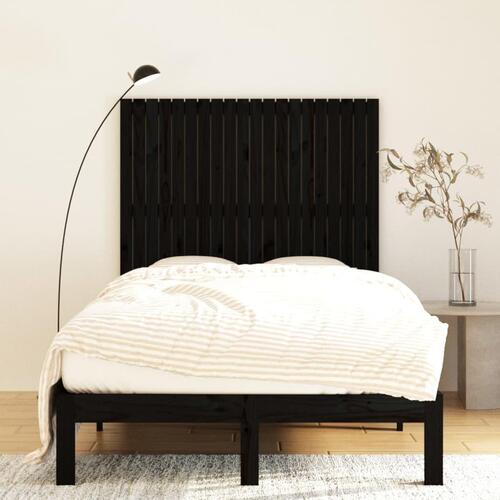 Sengegavl 127,5x3x110 cm massivt fyrretræ sort