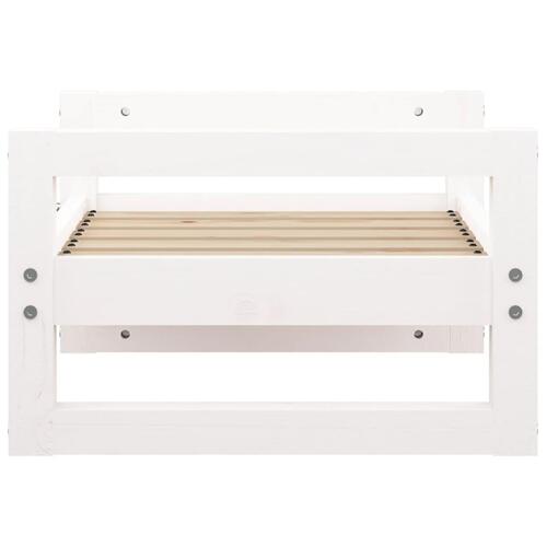 Hundeseng 55,5x45,5x28 cm massivt fyrretræ hvid