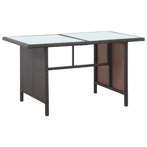 Haveloungesæt 5 dele med hynder polyrattan brun
