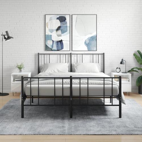 Sengeskabe 2 stk. 40x35x50 cm konstrueret træ hvid højglans