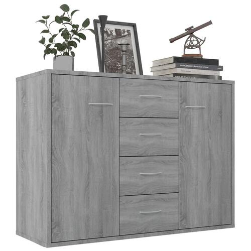 Skænk 88x30x65 cm konstrueret træ grå sonoma-eg