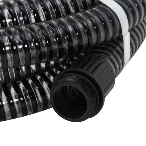 Sugeslange med messingkoblinger 1,1" 10 m PVC sort
