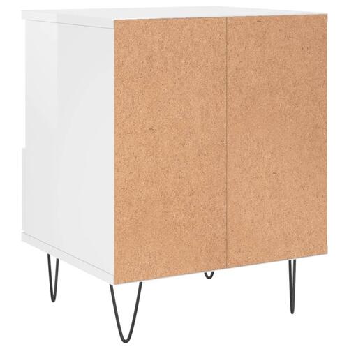Sengeskabe 2 stk. 40x35x50 cm konstrueret træ hvid højglans