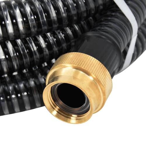 Sugeslange med messingkoblinger 1,1" 10 m PVC sort