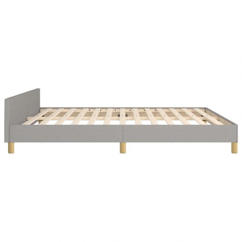 Sengeramme med sengegavl 160x200 cm - stof, lysegrå