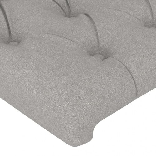 Sengeramme med sengegavl 160x200 cm - stof, lysegrå