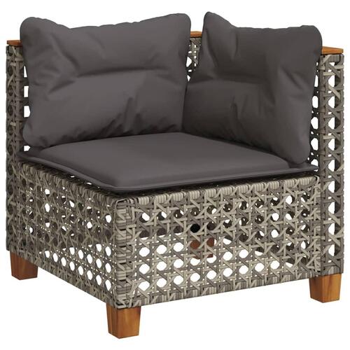 Sofasæt til haven 4 dele med hynder polyrattan grå
