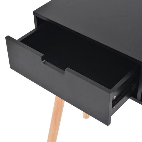 Konsolbord massivt fyrretræ 80 x 30 x 72 cm sort
