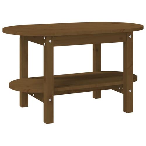 Sofabord 80x45x45 cm massivt fyrretræ gyldenbrun