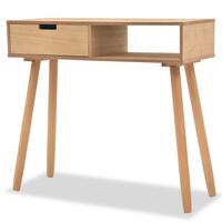 Konsolbord massivt fyrretræ 80 x 30 x 72 cm brun