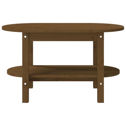 Sofabord 80x45x45 cm massivt fyrretræ gyldenbrun