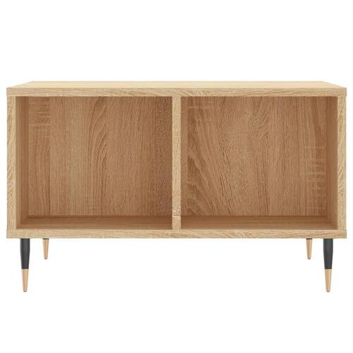 Sofabord 60x50x36,5 cm konstrueret træ sonoma-eg