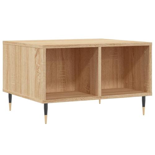 Sofabord 60x50x36,5 cm konstrueret træ sonoma-eg