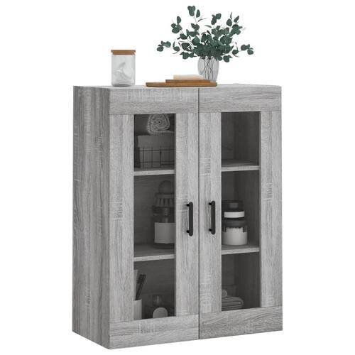 Væghængt skab 69,5x34x90 cm konstrueret træ grå sonoma-eg