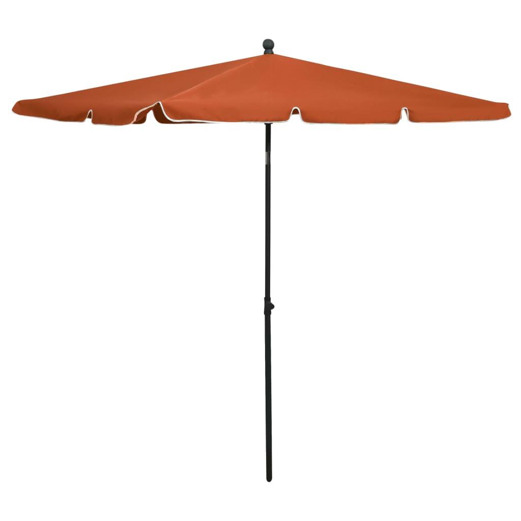 Parasol med stang 210x140 cm terrakotta