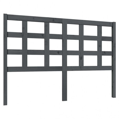Sengegærde 140,5x4x100 cm massivt fyrretræ grå