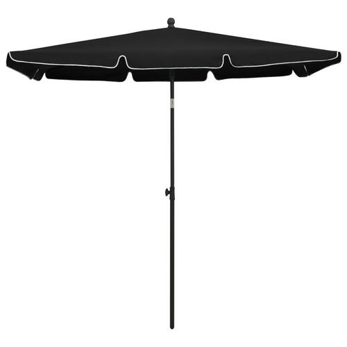 Parasol med stang 210x140 cm sort