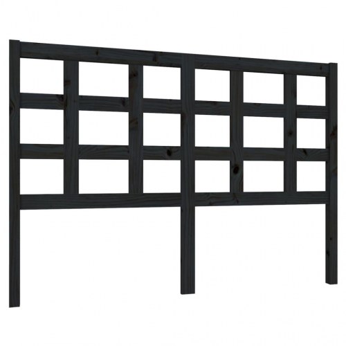 Sengegærde 140,5x4x100 cm massivt fyrretræ sort