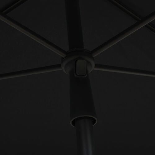Parasol med stang 210x140 cm sort