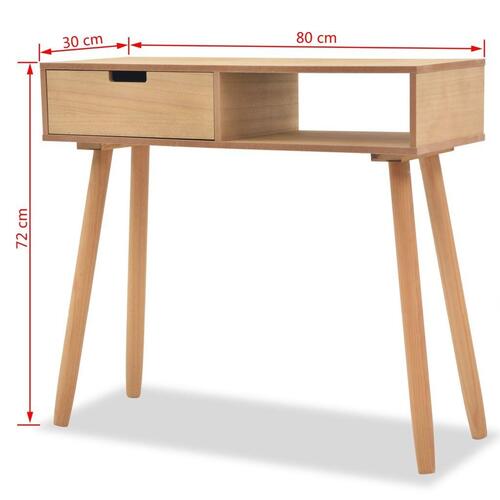 Konsolbord massivt fyrretræ 80 x 30 x 72 cm brun