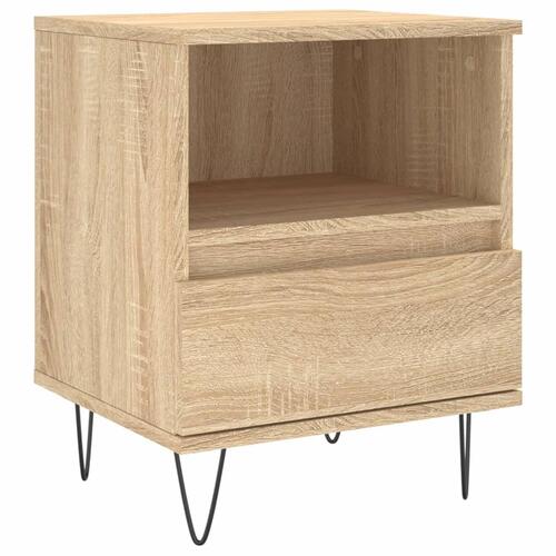 Sengeborde 2 stk. 40x35x50 cm konstrueret træ sonoma-eg