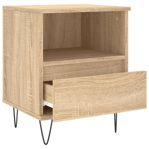Sengeborde 2 stk. 40x35x50 cm konstrueret træ sonoma-eg