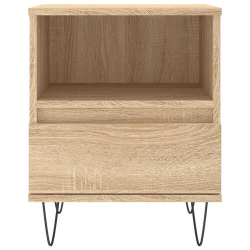 Sengeborde 2 stk. 40x35x50 cm konstrueret træ sonoma-eg