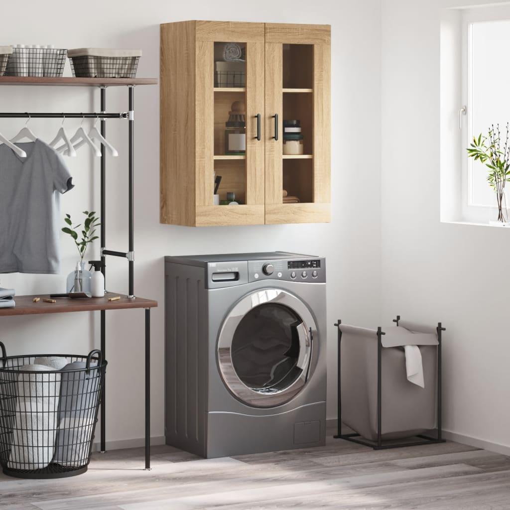 Væghængt skab 69,5x34x90 cm konstrueret træ sonoma-eg