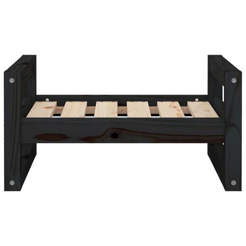 Hundeseng 55,5x45,5x28 cm massivt fyrretræ sort