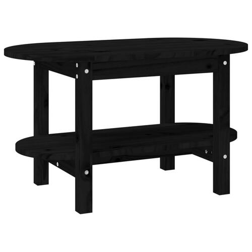 Sofabord 80x45x45 cm massivt fyrretræ sort