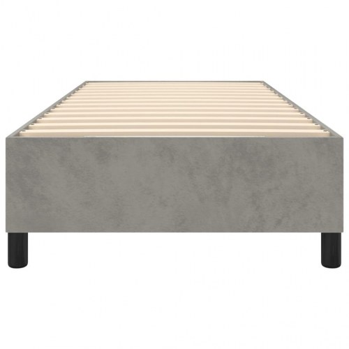Boxspring sengeramme i fløjl - lysegrå 90×200 cm