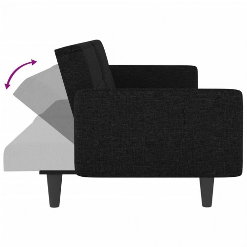 Sovesofa med kopholdere stof sort