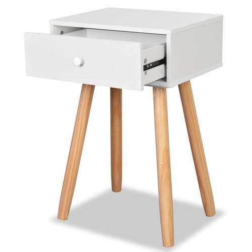 Sengebord 2 stk. massivt fyretræ 40 x 30 x 61 cm hvid