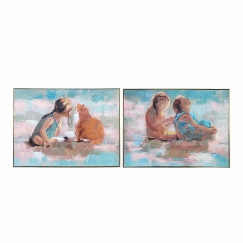 Lærred, Drenge, Shabby Chic, 80 × 60 cm (2 stk.)