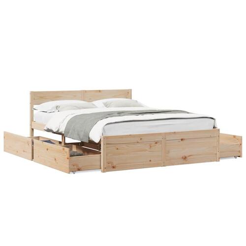 Sengeramme uden madras 160x200 cm massivt fyrretræ