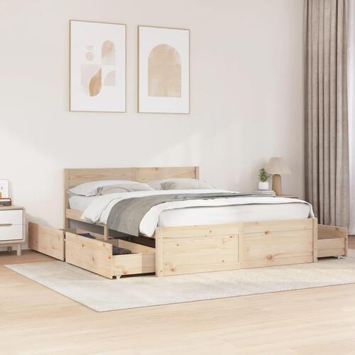 Sengeramme uden madras 160x200 cm massivt fyrretræ