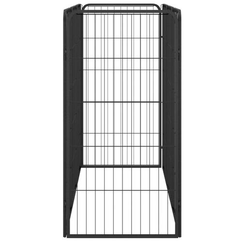 8-panels hundegård 50x100 cm pulverlakeret stål sort