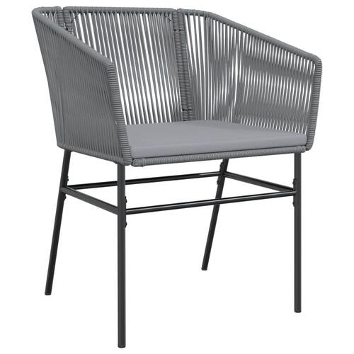 Havestole 2 stk. med hynder polyrattan grå