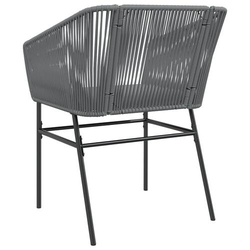 Havestole 2 stk. med hynder polyrattan grå