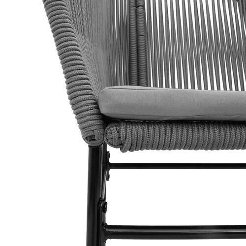 Havestole 2 stk. med hynder polyrattan grå
